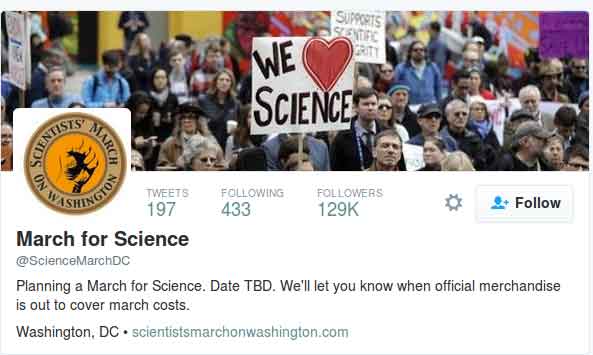 Scientists March on Washington on Twitter